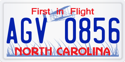 NC license plate AGV0856
