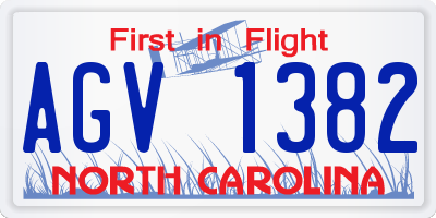 NC license plate AGV1382