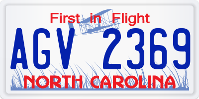 NC license plate AGV2369