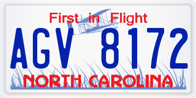 NC license plate AGV8172
