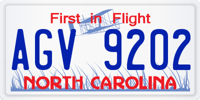 NC license plate AGV9202
