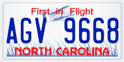 NC license plate AGV9668