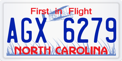 NC license plate AGX6279