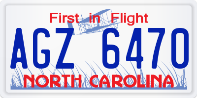 NC license plate AGZ6470