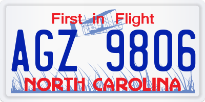NC license plate AGZ9806