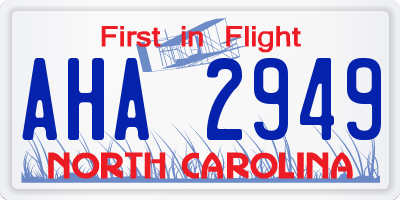 NC license plate AHA2949