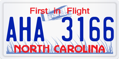 NC license plate AHA3166
