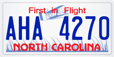 NC license plate AHA4270