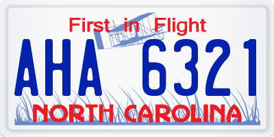 NC license plate AHA6321