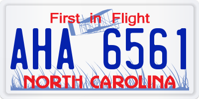 NC license plate AHA6561