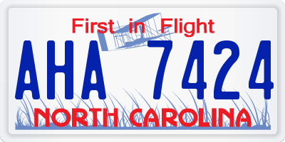 NC license plate AHA7424