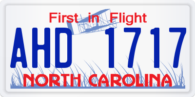 NC license plate AHD1717