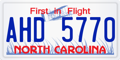 NC license plate AHD5770