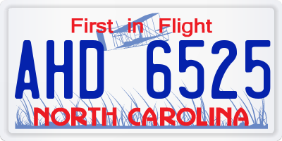 NC license plate AHD6525