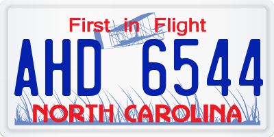 NC license plate AHD6544
