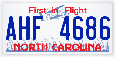 NC license plate AHF4686