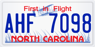 NC license plate AHF7098