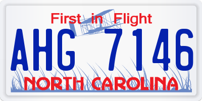 NC license plate AHG7146
