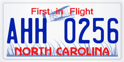 NC license plate AHH0256