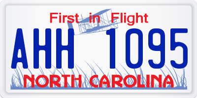 NC license plate AHH1095