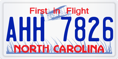 NC license plate AHH7826