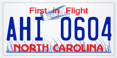 NC license plate AHI0604