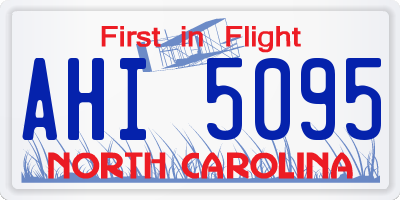 NC license plate AHI5095