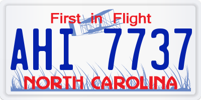 NC license plate AHI7737