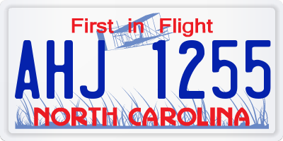 NC license plate AHJ1255