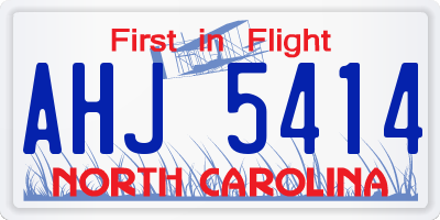 NC license plate AHJ5414