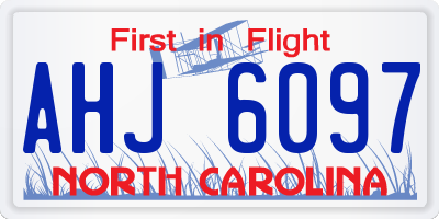 NC license plate AHJ6097