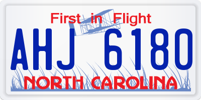 NC license plate AHJ6180