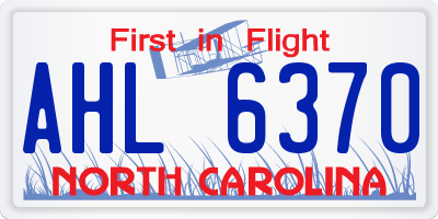 NC license plate AHL6370