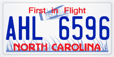 NC license plate AHL6596