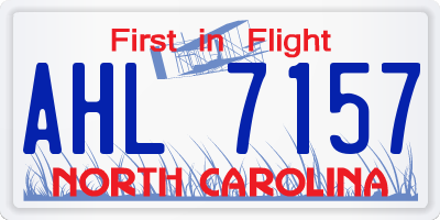 NC license plate AHL7157