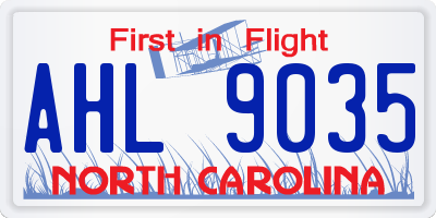 NC license plate AHL9035