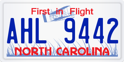 NC license plate AHL9442