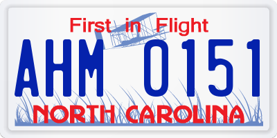 NC license plate AHM0151