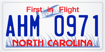 NC license plate AHM0971