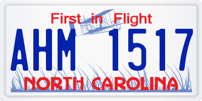 NC license plate AHM1517
