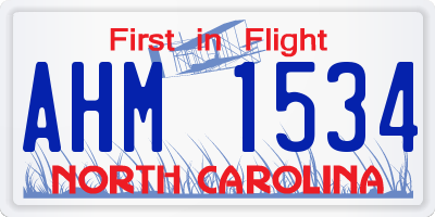 NC license plate AHM1534