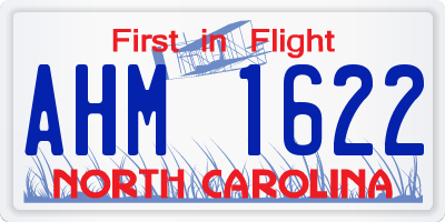 NC license plate AHM1622