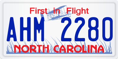 NC license plate AHM2280