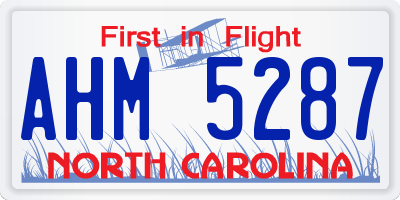 NC license plate AHM5287