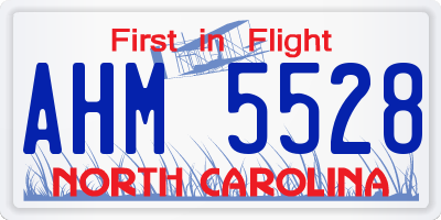 NC license plate AHM5528