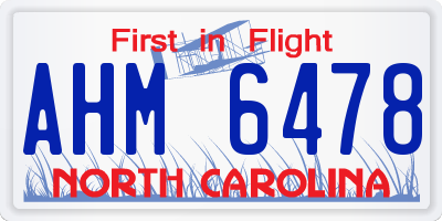 NC license plate AHM6478