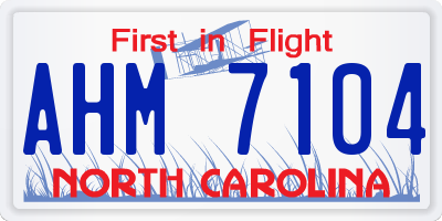NC license plate AHM7104