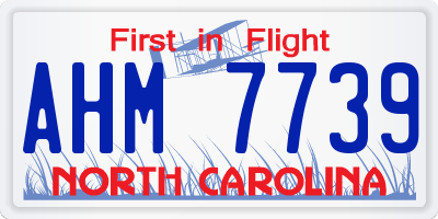 NC license plate AHM7739