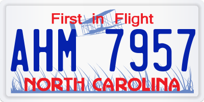 NC license plate AHM7957