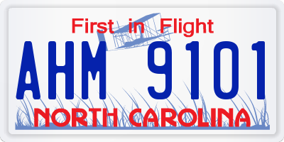 NC license plate AHM9101